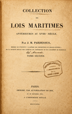 Portada de una obra de Jean-Marie Pardessus