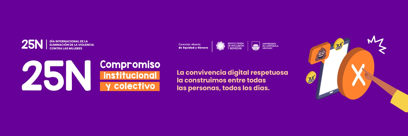 25N: Campaña de la Udelar en rechazo de la violencia digital