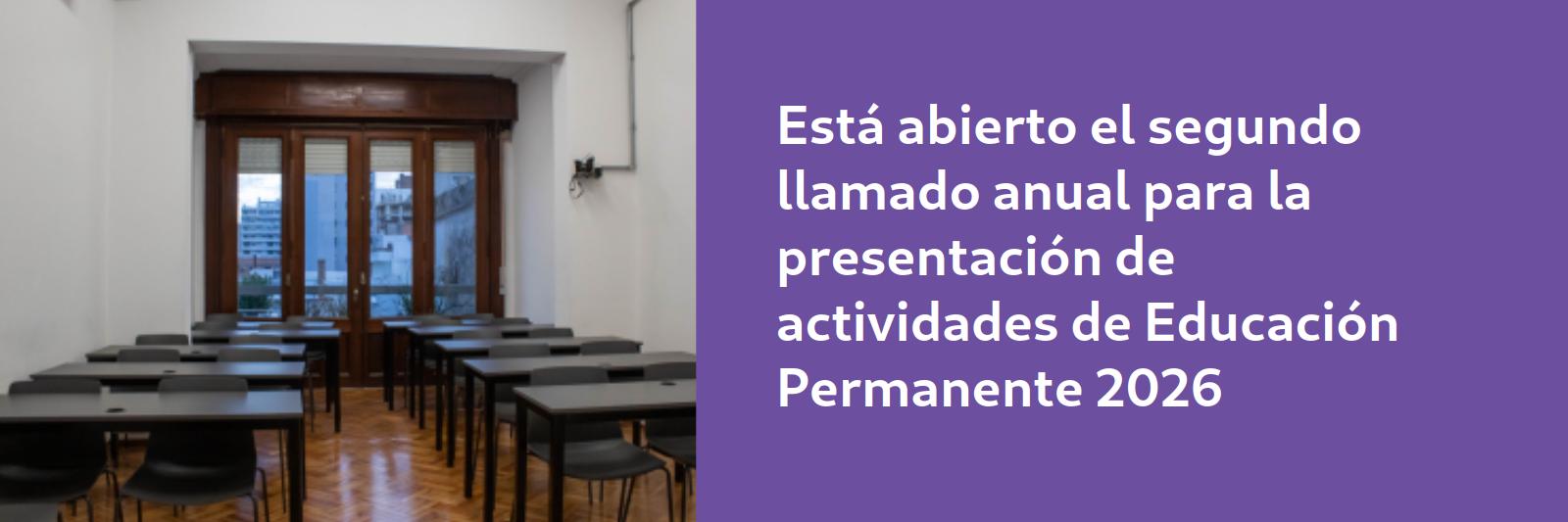 Apertura del llamado anual para la presentación de actividades de Educación Permanente 2026