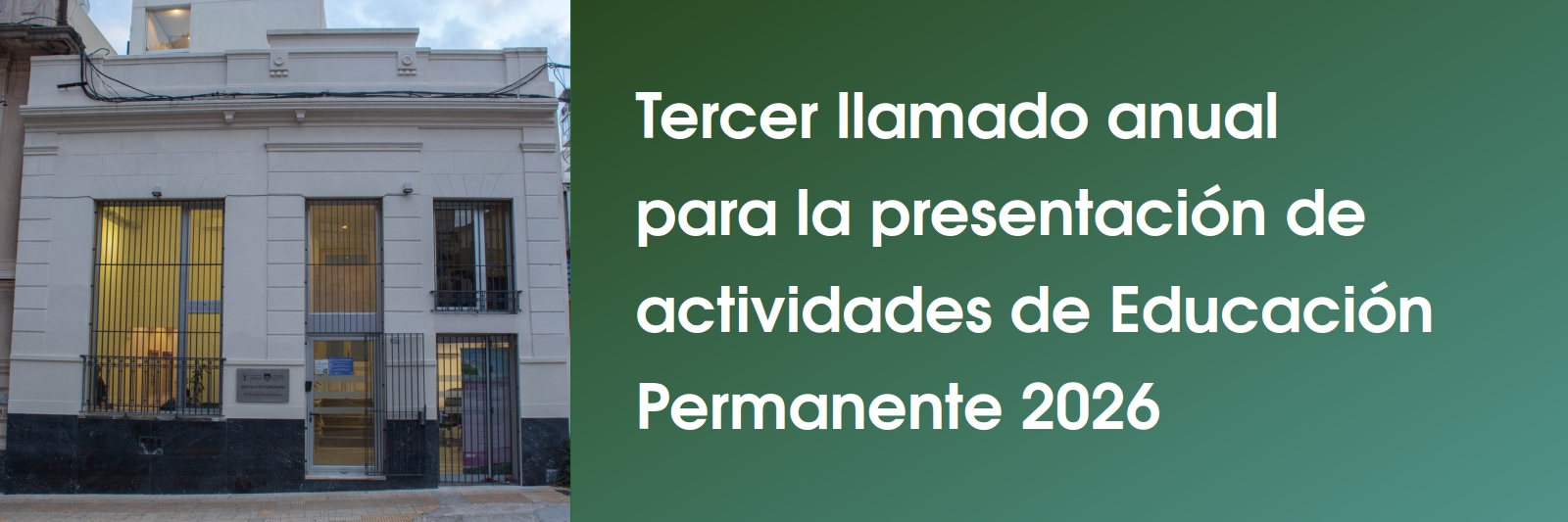 Tercer llamado anual para la presentación de actividades de Educación Permanente 2026