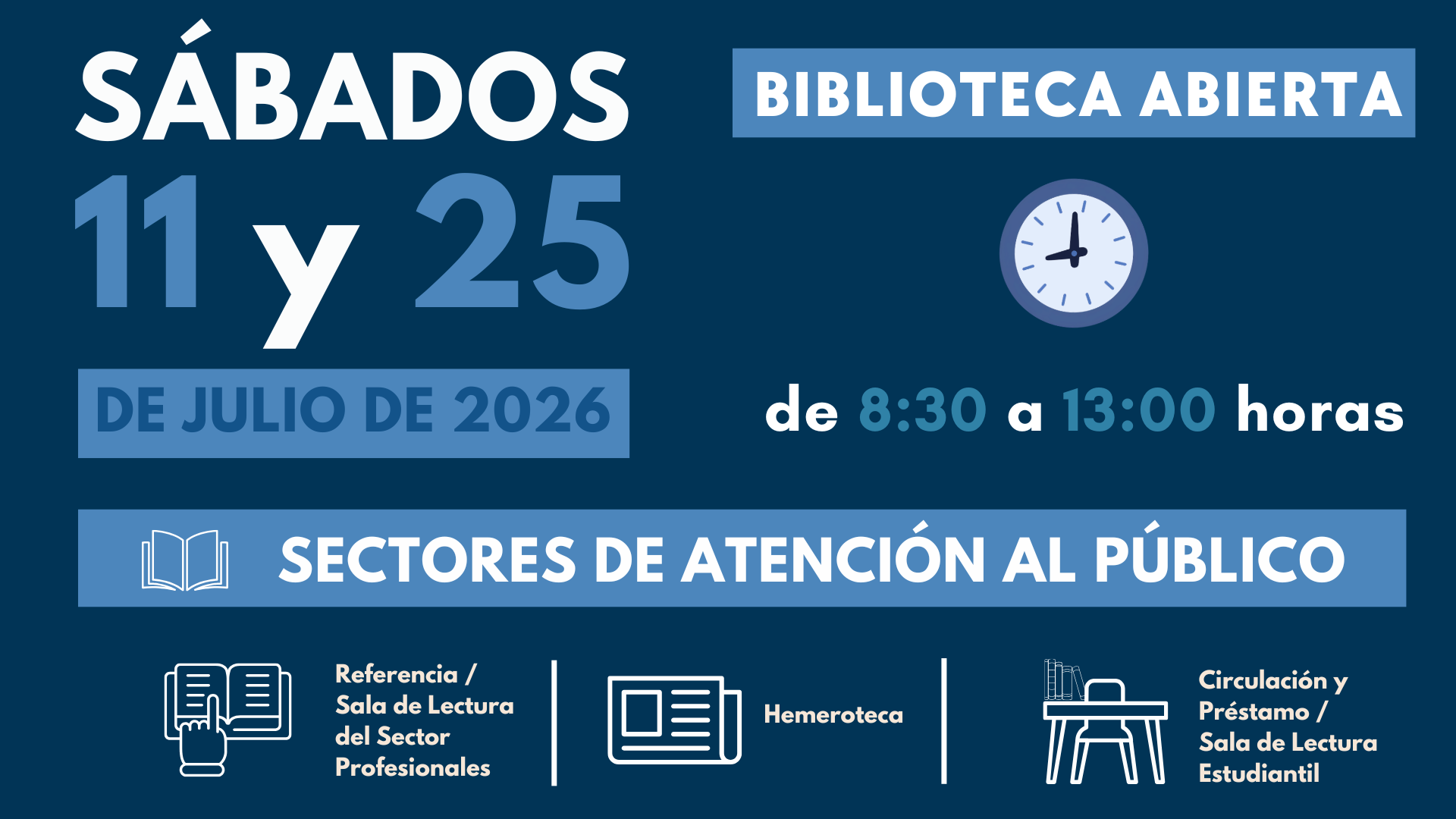BIBLIOTECA ABIERTA SÁBADOS