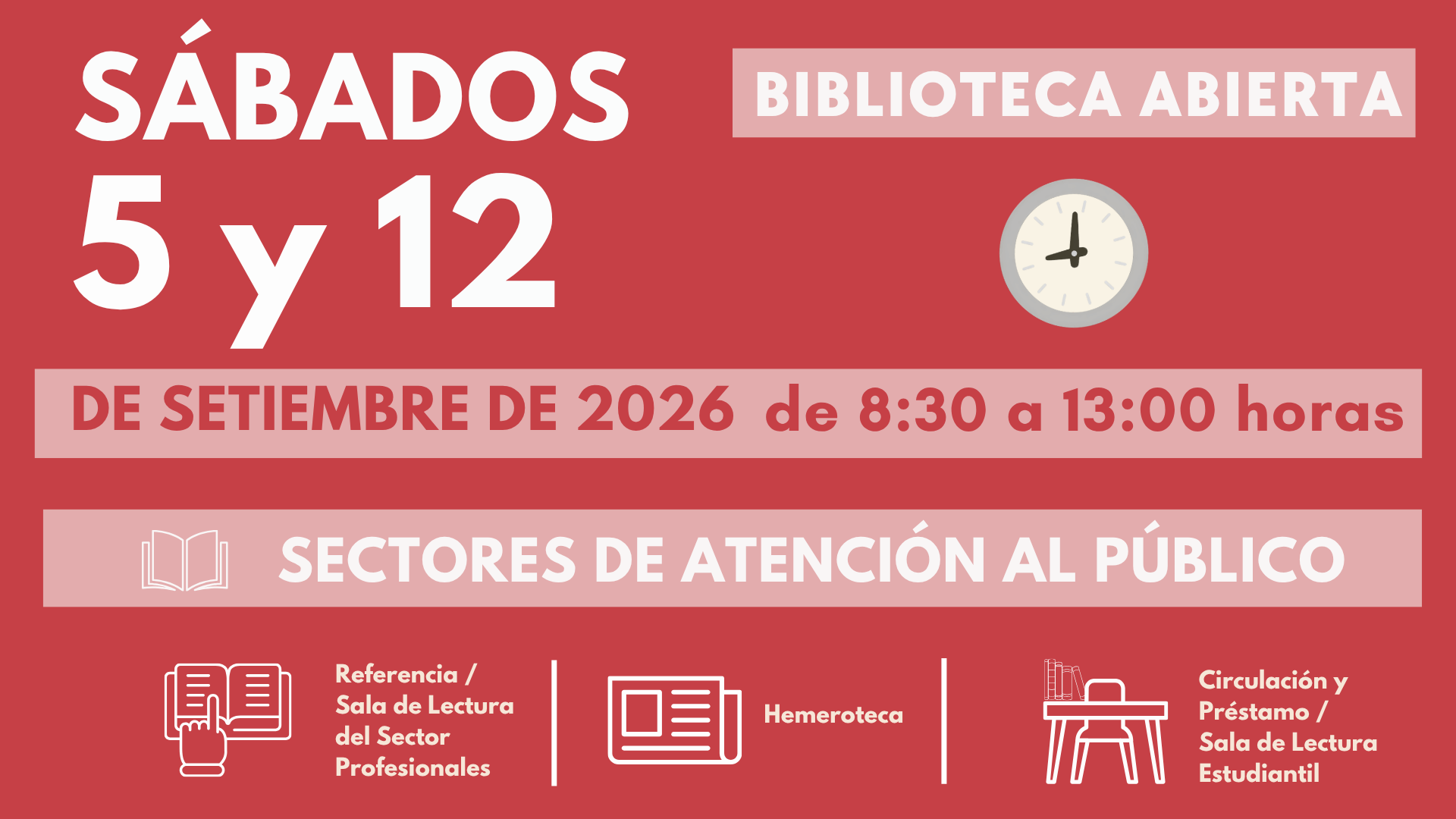 BIBLIOTECA ABIERTA SÁBADOS