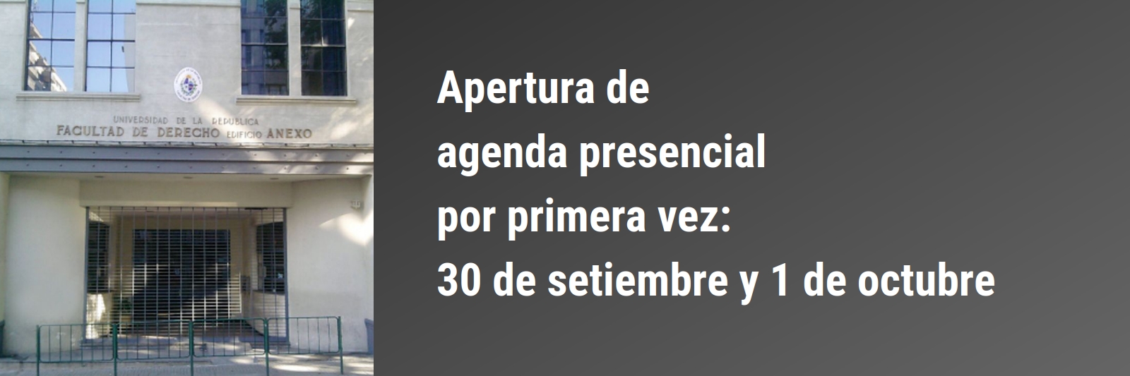 Apertura de agenda presencial por primera vez