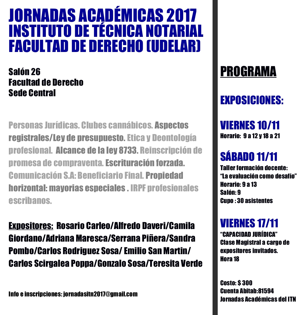 Jornadas Académicas 2017 del Instituto de Técnica Notarial