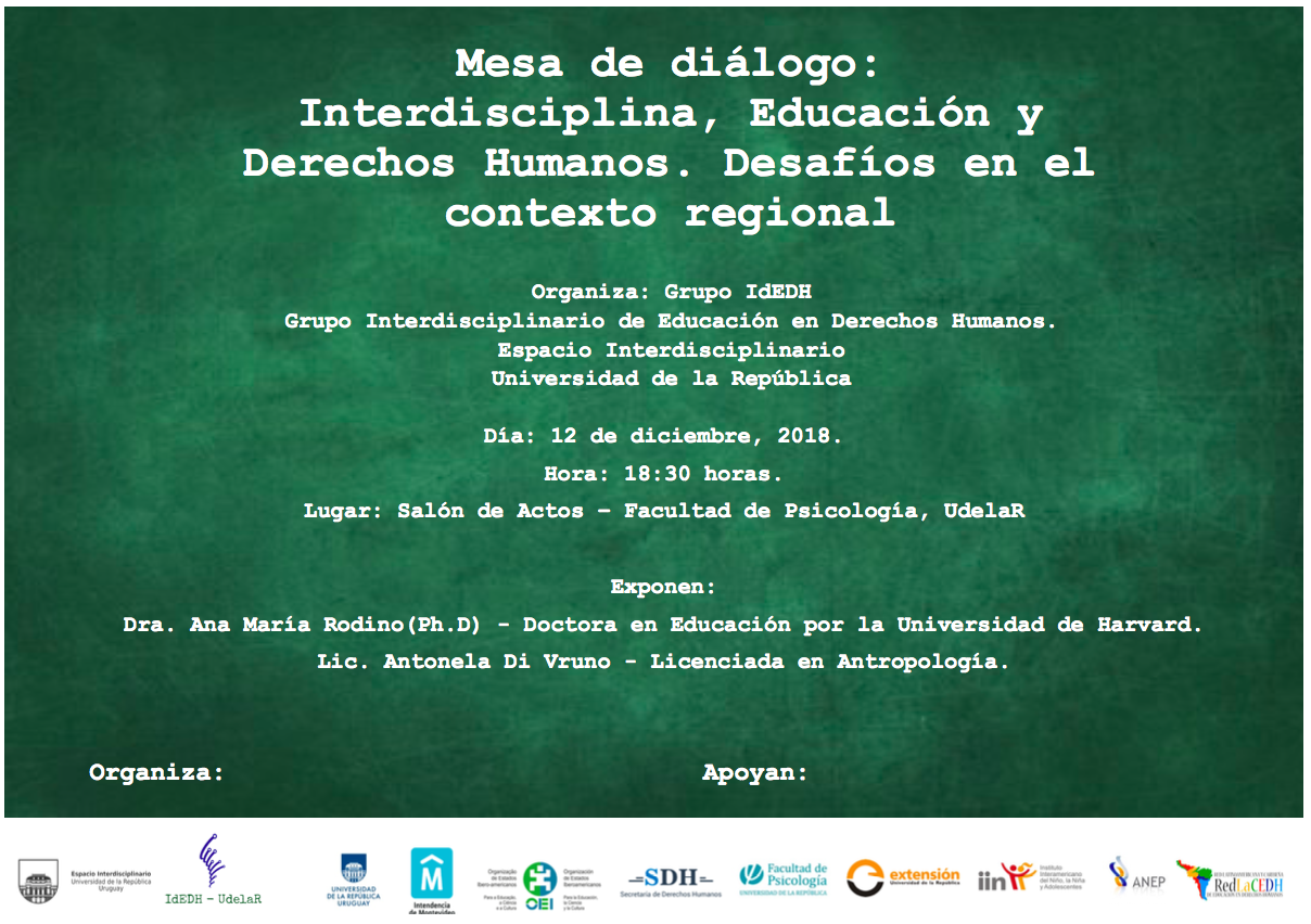 Mesa de diálogo: Interdisciplinaria, Educación y Derechos Humanos. Desafíos en el contexto regional