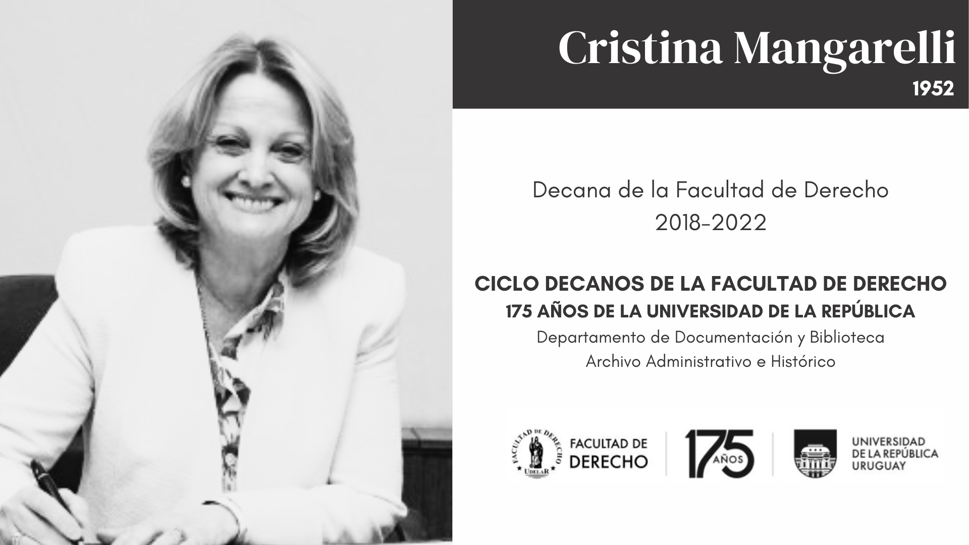 DECANAS DE LA FACULTAD DE DERECHO - CRISTINA MANGARELLI