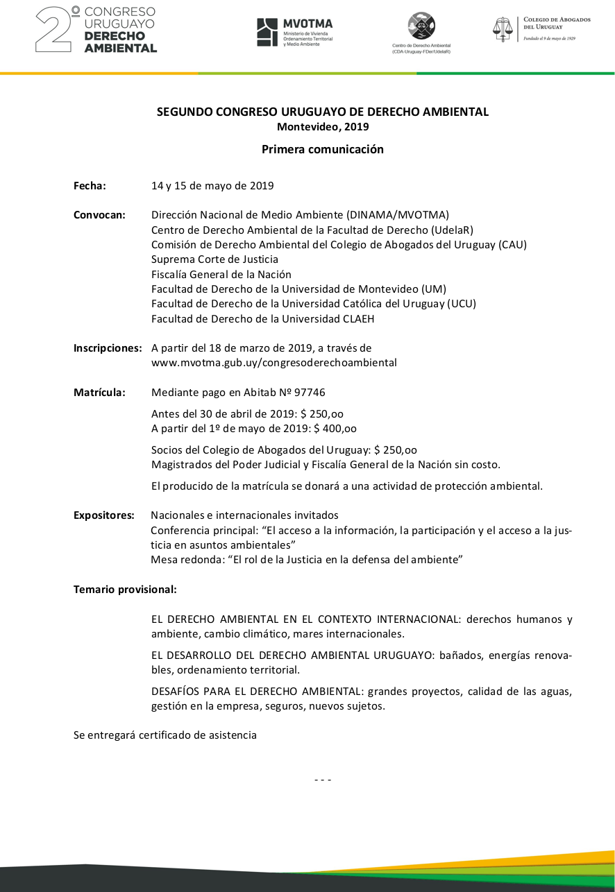 2º Congreso de Derecho Ambiental