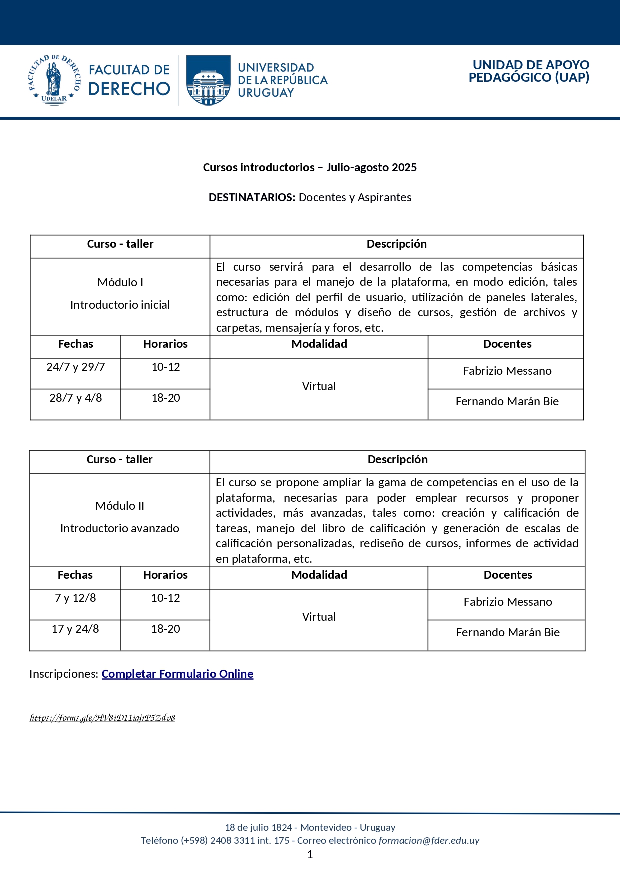 Cronograma 2do sem 2025