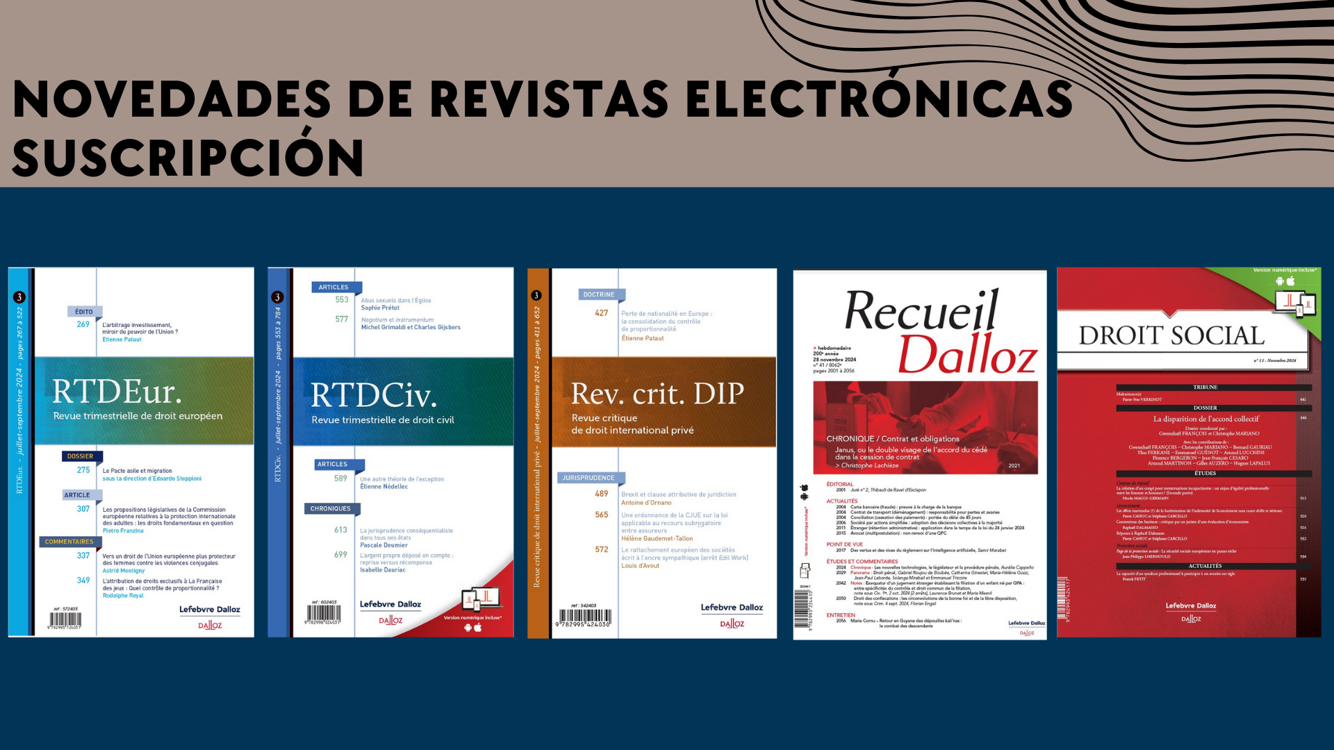 NOVEDADES DE REVISTAS ELECTŔONICAS