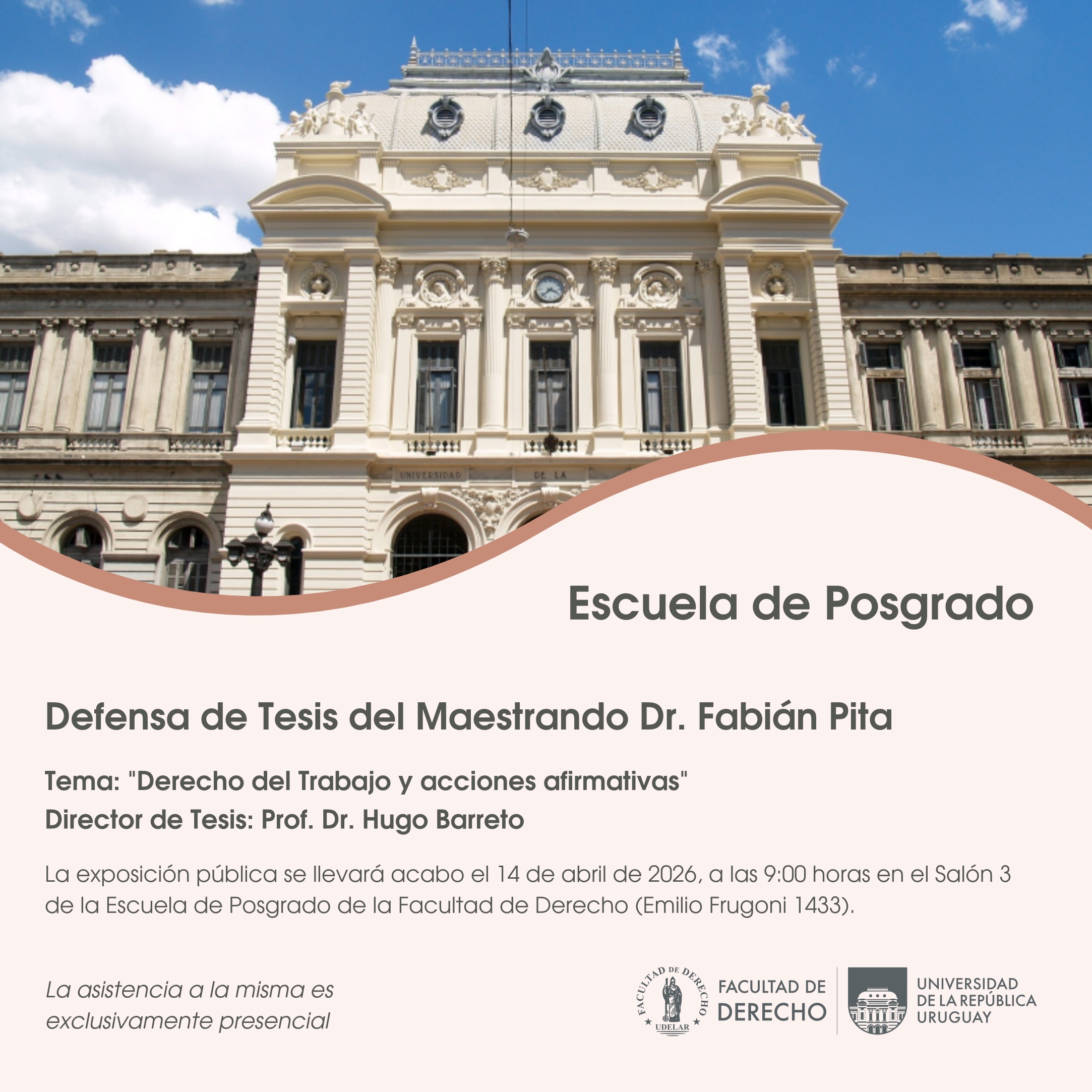 afiche informando sobre la defensa de tesis