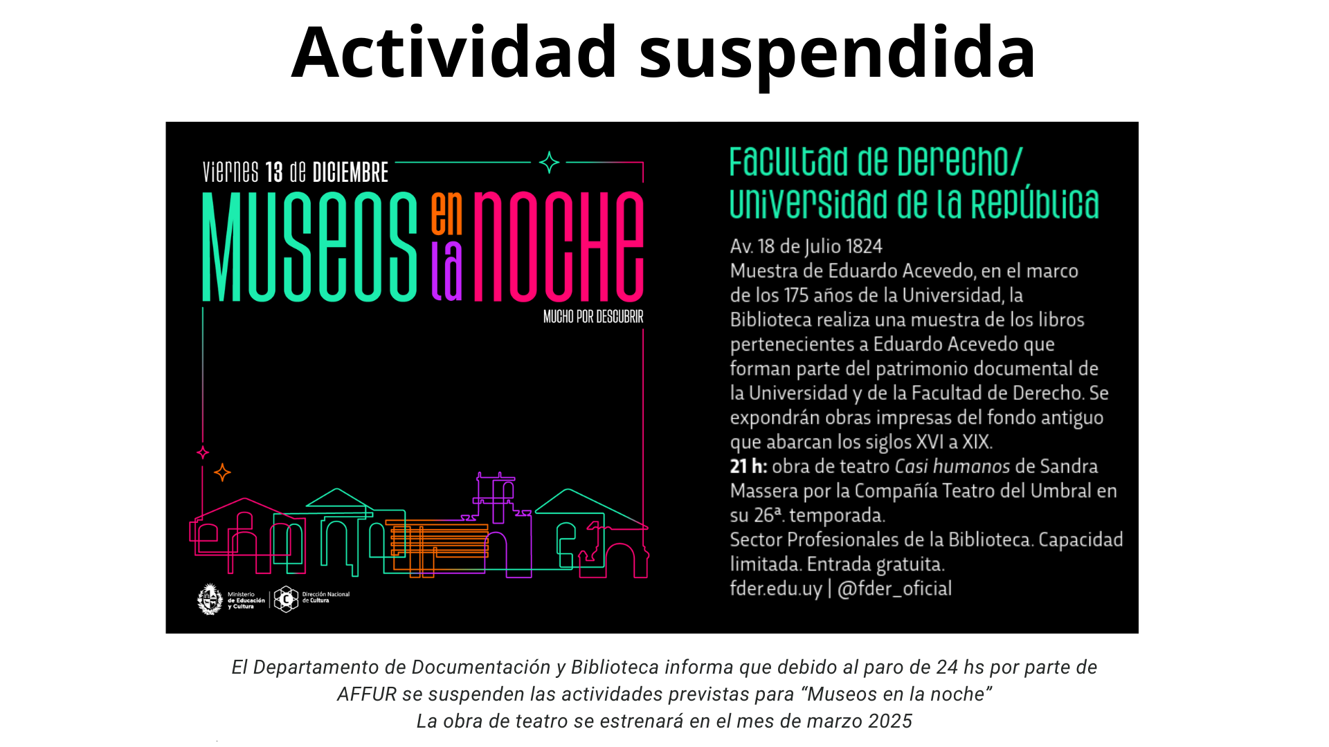 ACTIVIDAD SUSPENDIDA
