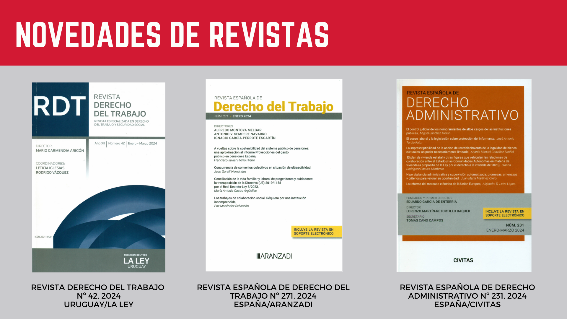 NOVEDADES DE REVISTAS