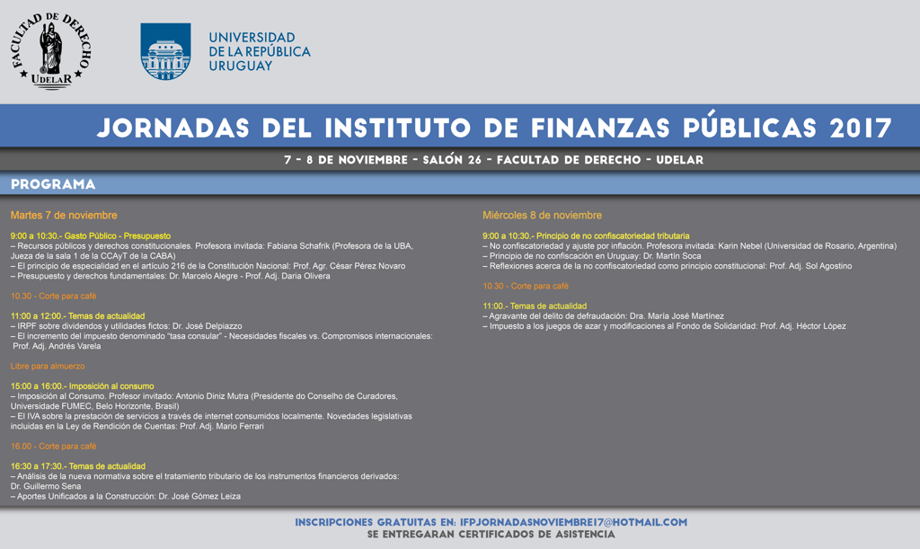 Jornadas del Instituto de Finanzas Públicas 2017