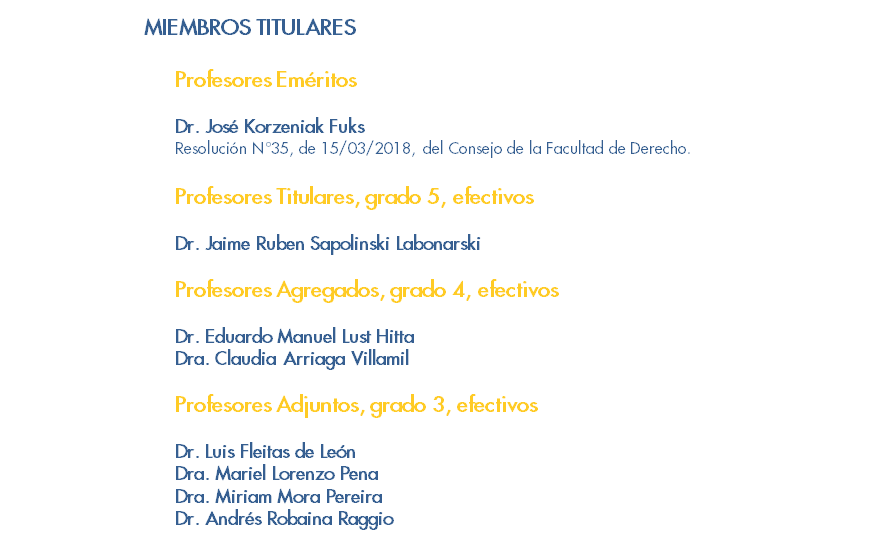 Miembros titulares (1)