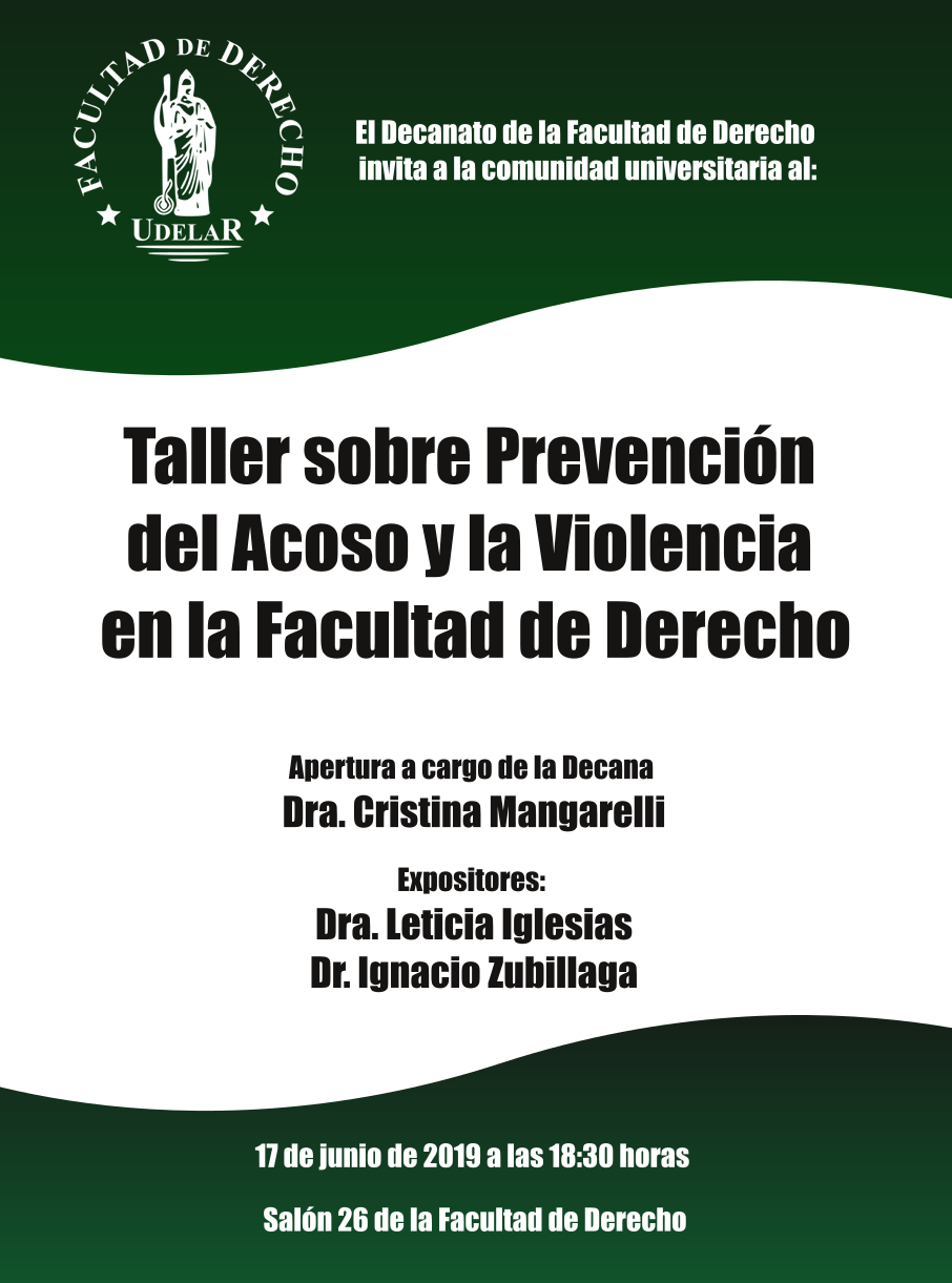 Taller sobre Prevención del Acoso y la Violencia en al Facultad de Derecho