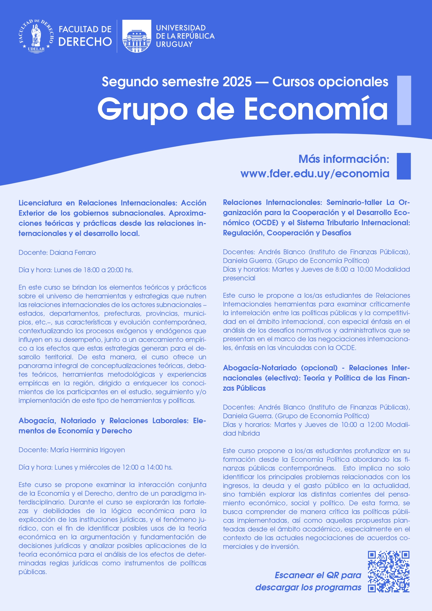 Economía opcionales