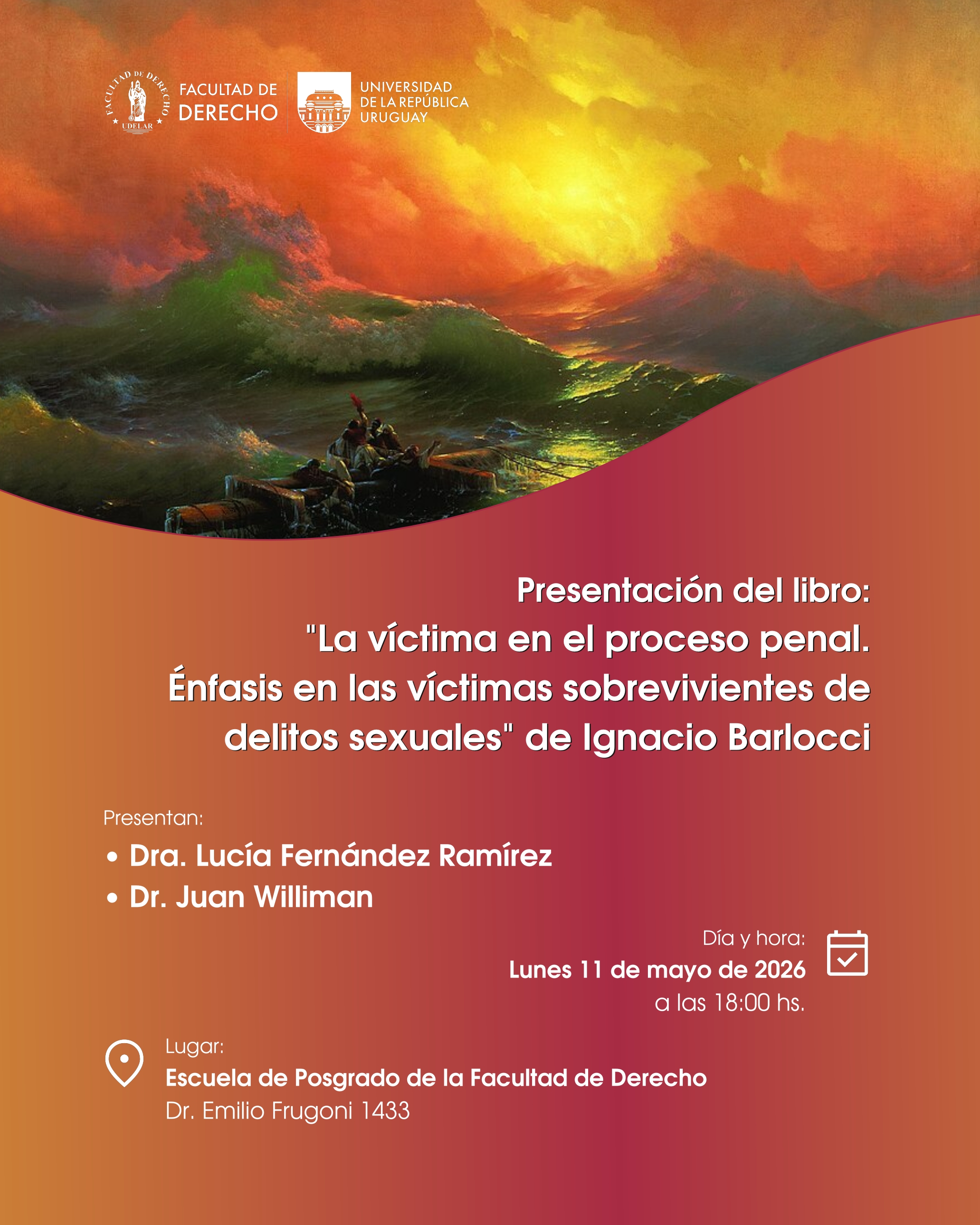 Afiche que informa sobre la actividad a realizarlse el 11 de mayo a las 18:00 hs en la Escuela de Posgrado