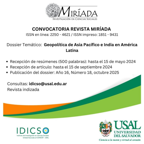 Convocatoria Revista Miríada