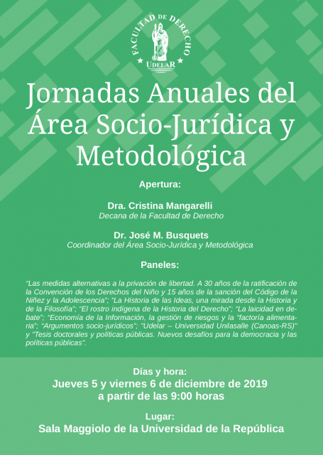 Jornadas Anuales del Área Socio-Jurídica y Metodológica