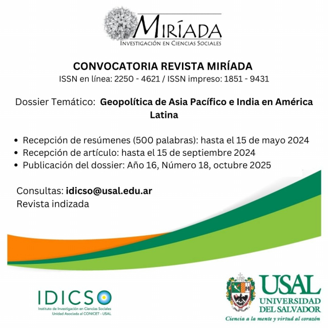 Convocatoria Revista Miríada