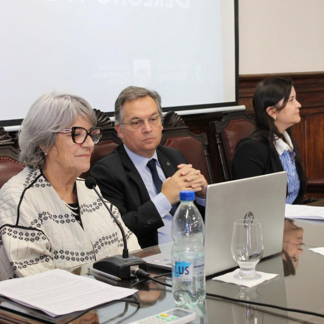 Gloria Canclini del ODA, y Decano Facultad de Derecho, Gonzalo Lorenzo